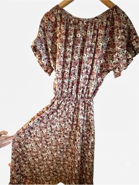 Vintage Oops California Sheer Floral Midi Dress in Dusty Rose - Women